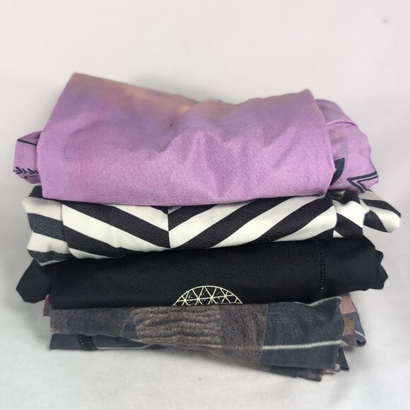 5 Lot Teeki Leggings M Medium Pairs Moon Phases Stripes Lotus Flower 25" Ankle - Picture 13 of 13